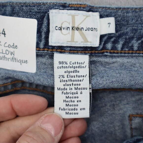 Calvin Klein Pants Womens 7 Blue Bootcut Low Rise Button Medium Wash Denim Jeans - Picture 2 of 16